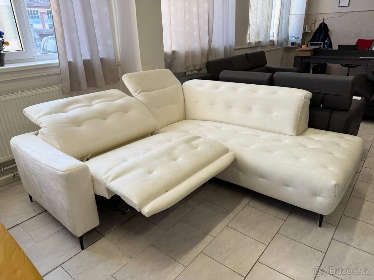 Rohová el. poloh. sedací souprava čalou. NEPOUŽITÁ - 3