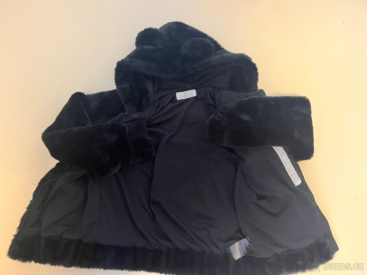 Prodám černý kožíšek bundu vel 146/152 - 3