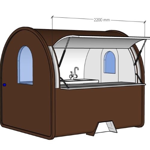 Food Truck Hnědý 2m - 3