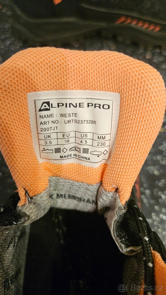 Outdoorová obuv Alpine Pro, vel. 36 - 3