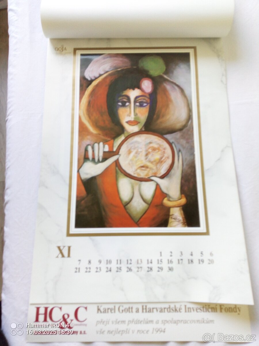 Karel Gott obrazy -kalendář z roku 1994 - 3