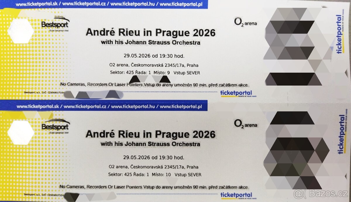 Andre Rieu: 1 Rada Horni Sezení 29.05.2026 O2 Praha - 3
