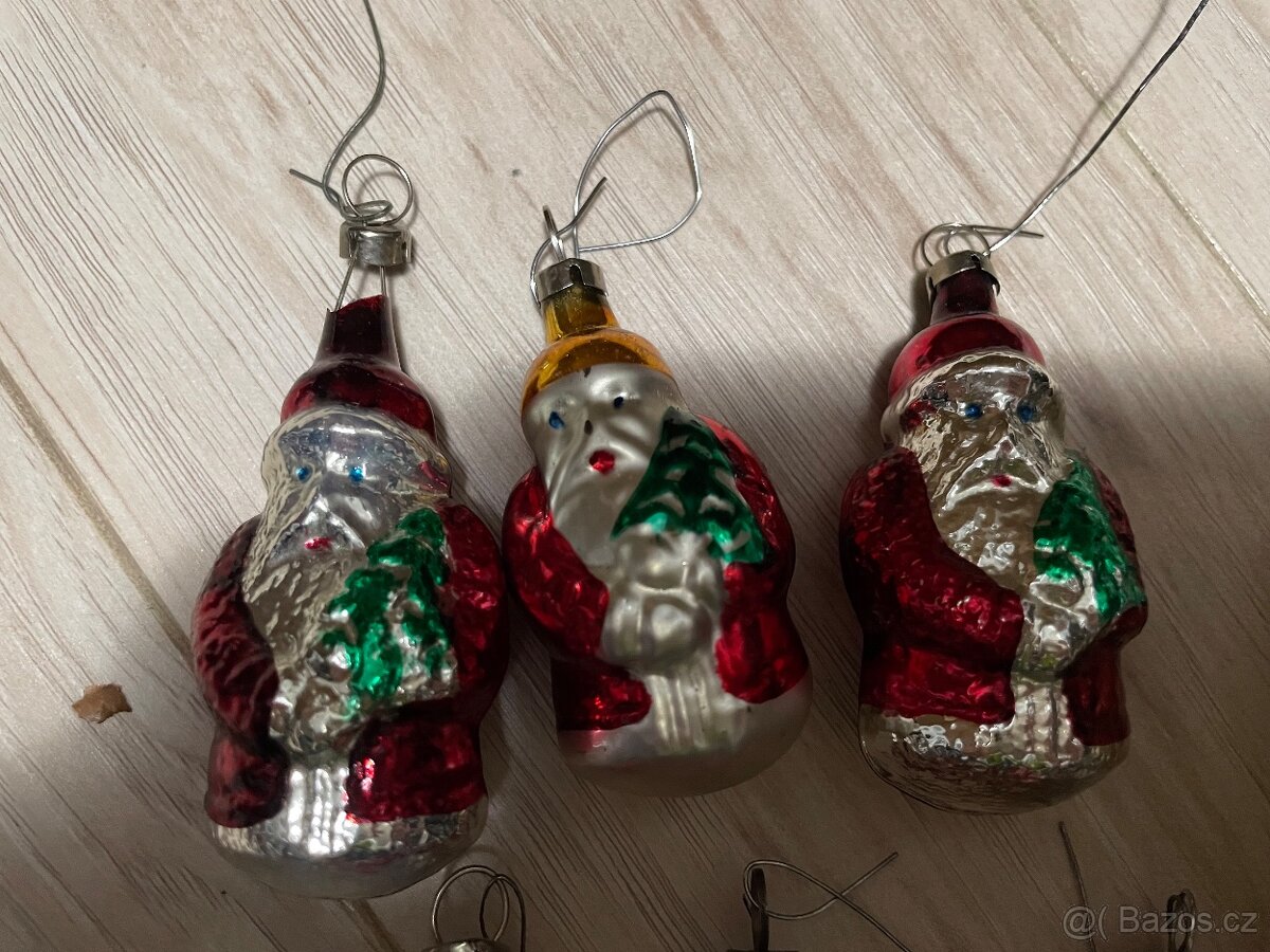 Staré foukané skleněné vánoční ozdoby 🪅 Mikuláš - 3