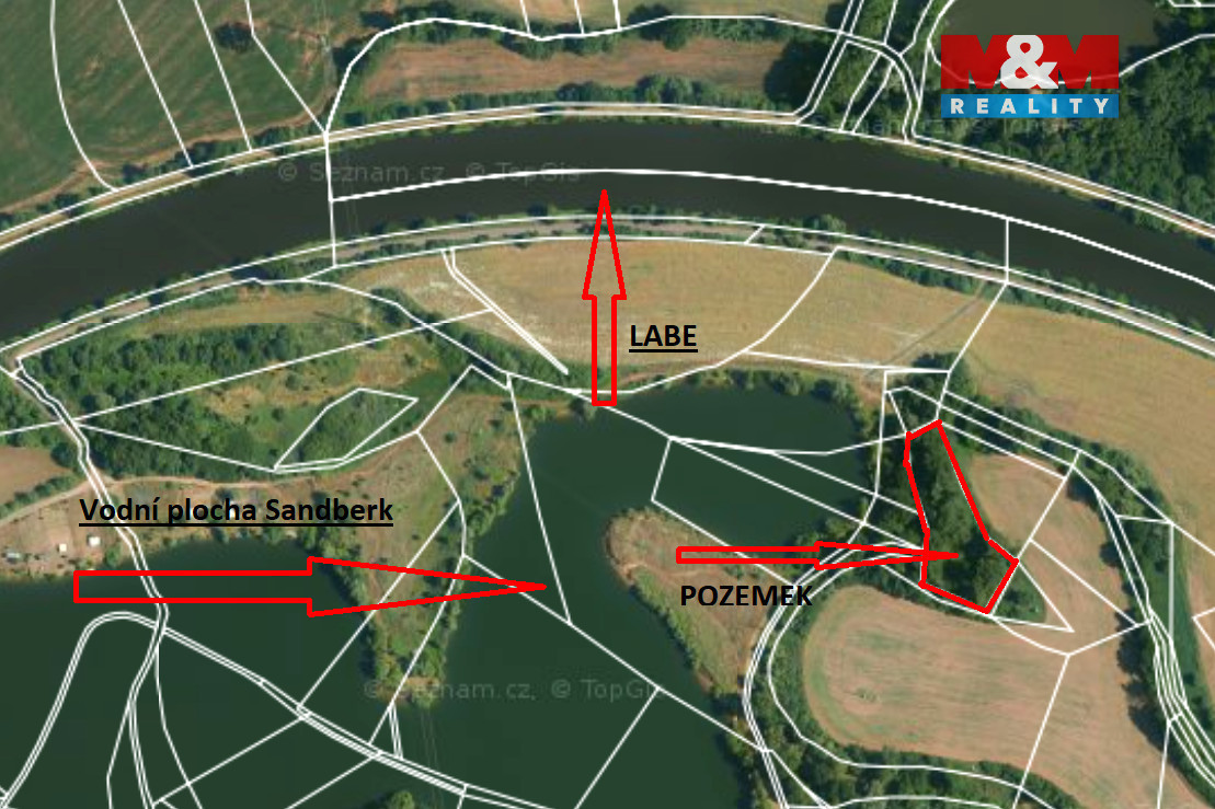 Prodej pozemku u vodní plochy Sandberk, 4657 m², Kolín - 3