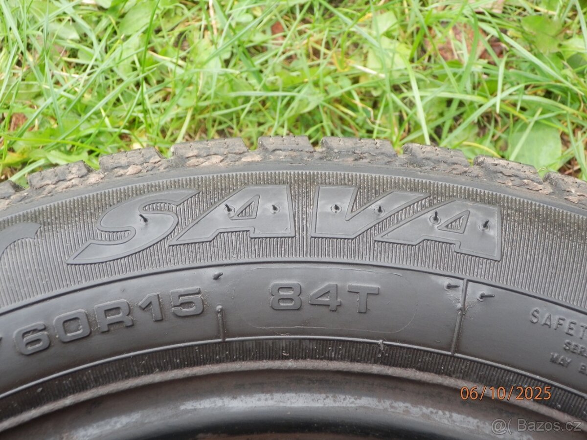 2xObutá zimní kola ŠKODA RAPID 15tky ET 38 185/60 R15 2x5,5 - 3