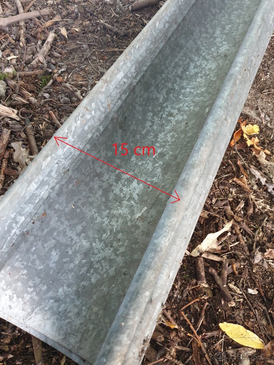 Nepoužívaný pozinkovaný okapový žlab - 3