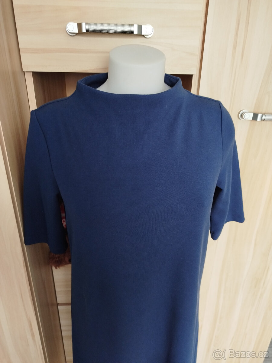 temně modré, úpletové šaty - 3