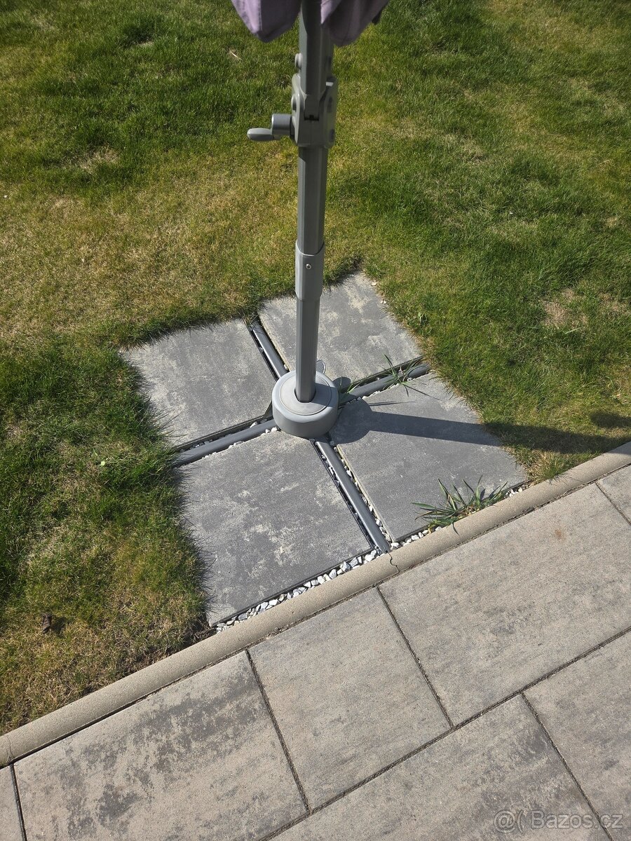 Slunečník Santorini Ø 300cm šedý - 3