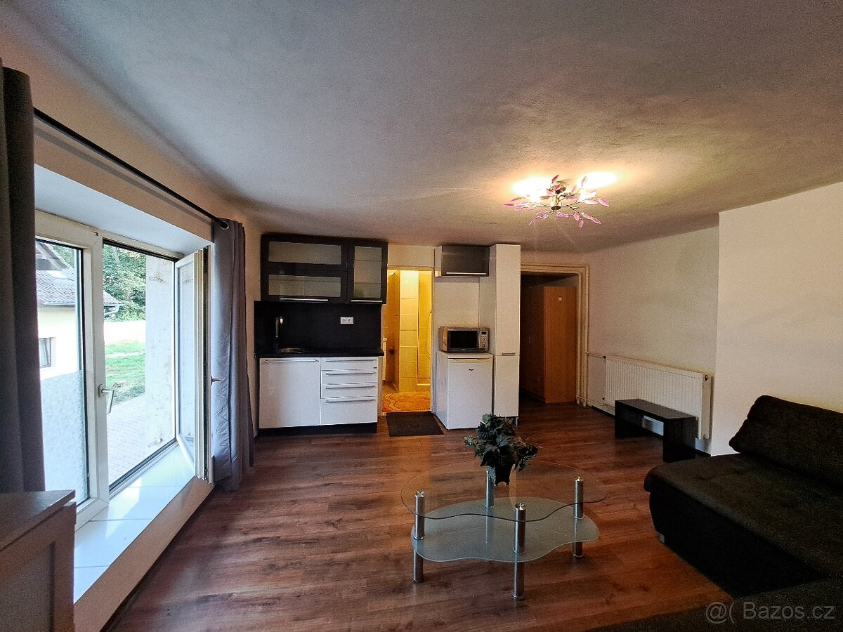 Pronájem zařízeného bytu 1+kk 32m² Jundrov. Plně vybaveno, p – pohled 3