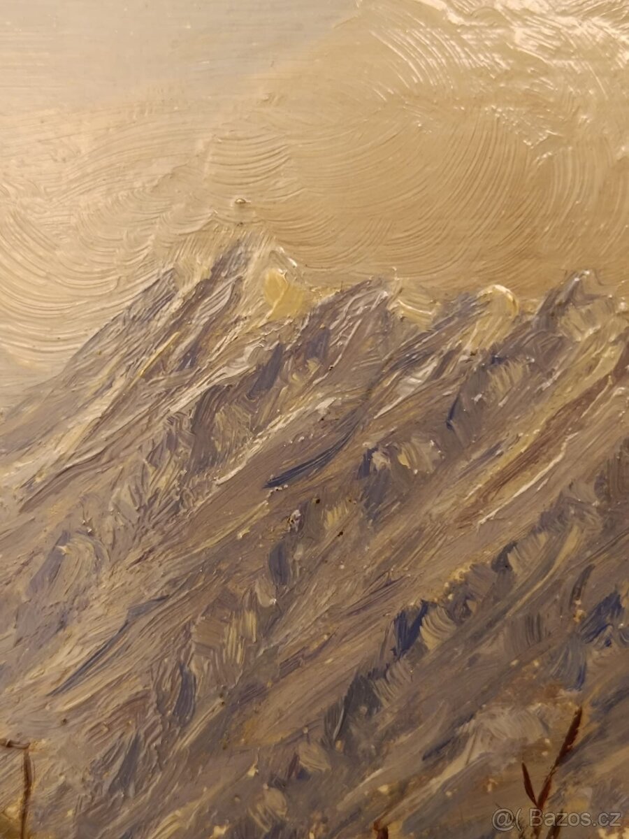 Obraz Tatry z Hrebienku ke Kamzíku 1932, olej 46x55 - 3