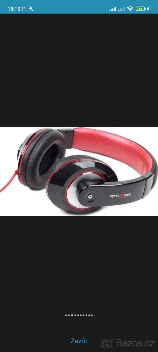 Nová MHS-BOS sluchátka s mikrofonem Černo-Červená
- 3