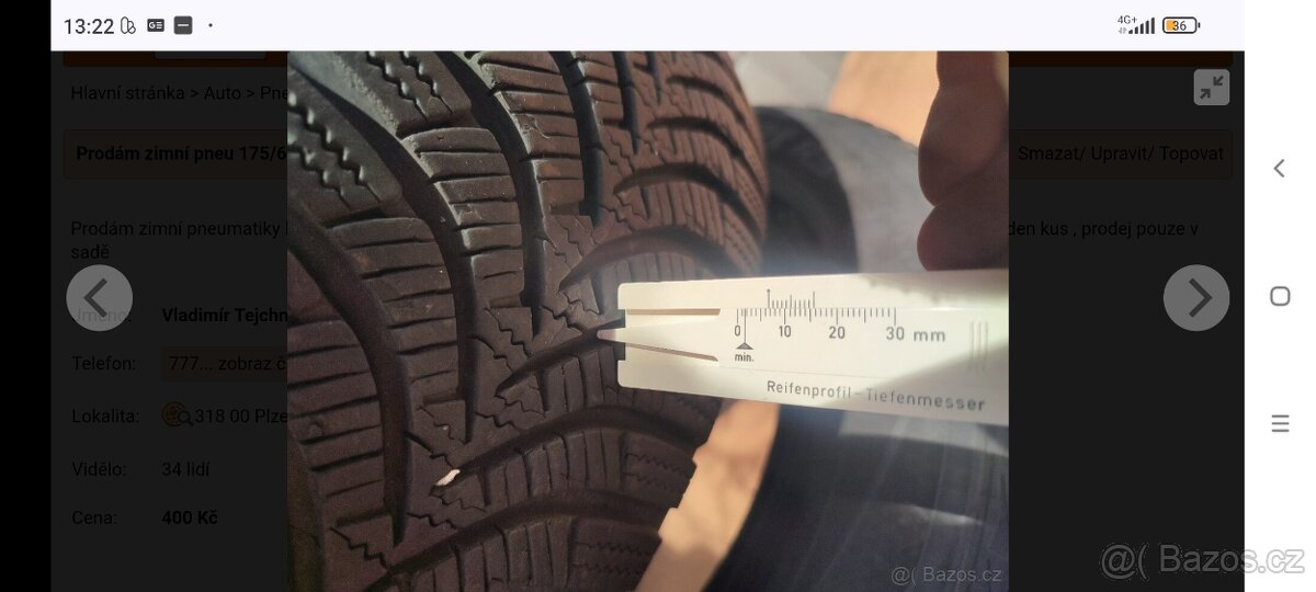 Prodám zimní pneu 175/65 R14 - 3