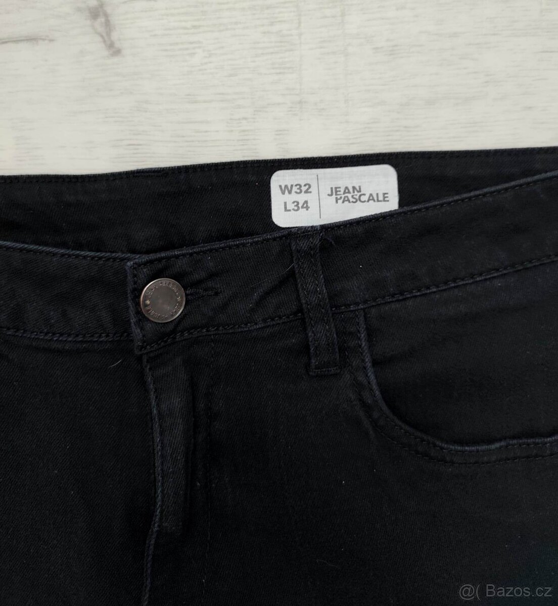 Pánské černé slim fit rifle Jean Pascale W32/L34 - 3