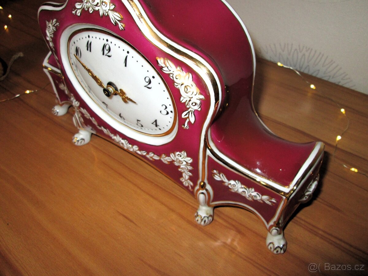 Porcelánové empírové hodiny Hamos Komtesa - 3