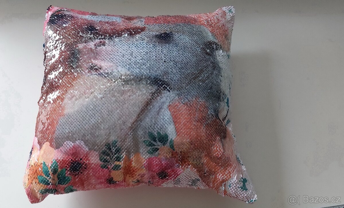 NOVÝ polštářek s koníky, měnící 40x40 - 3