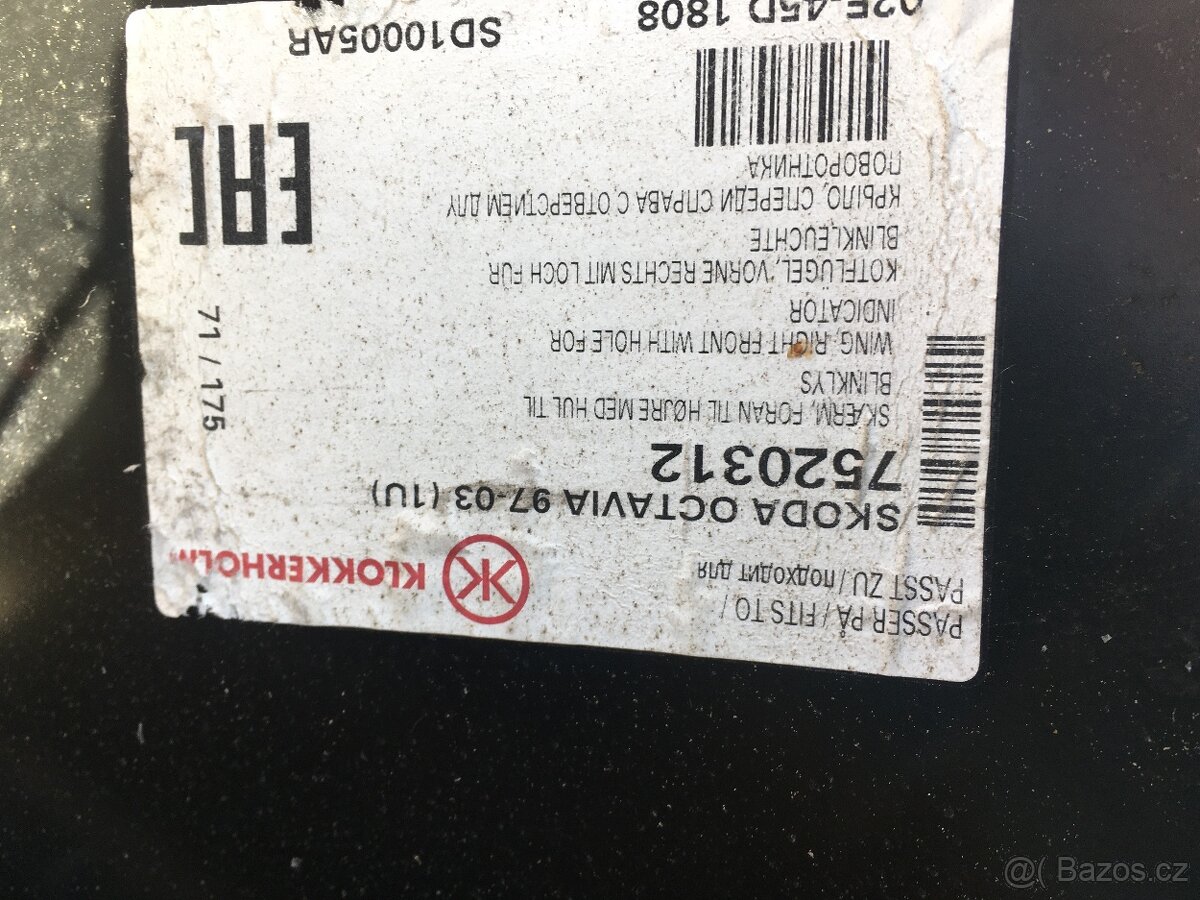 Skoda Octavia I. - pravy blatnik, novy - 3