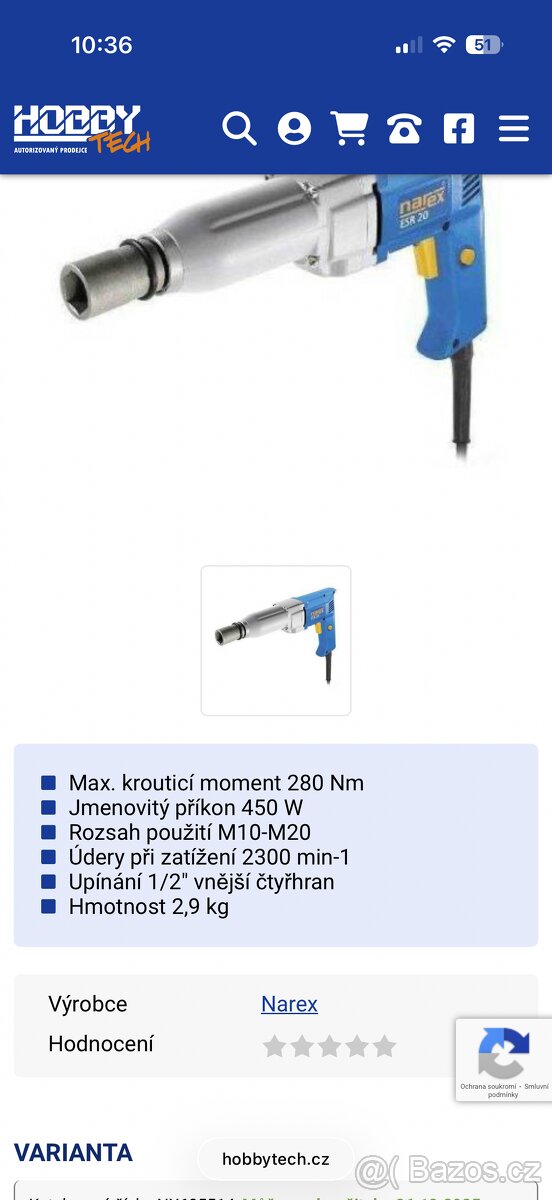 Rázový Utahovák NAREX - 3