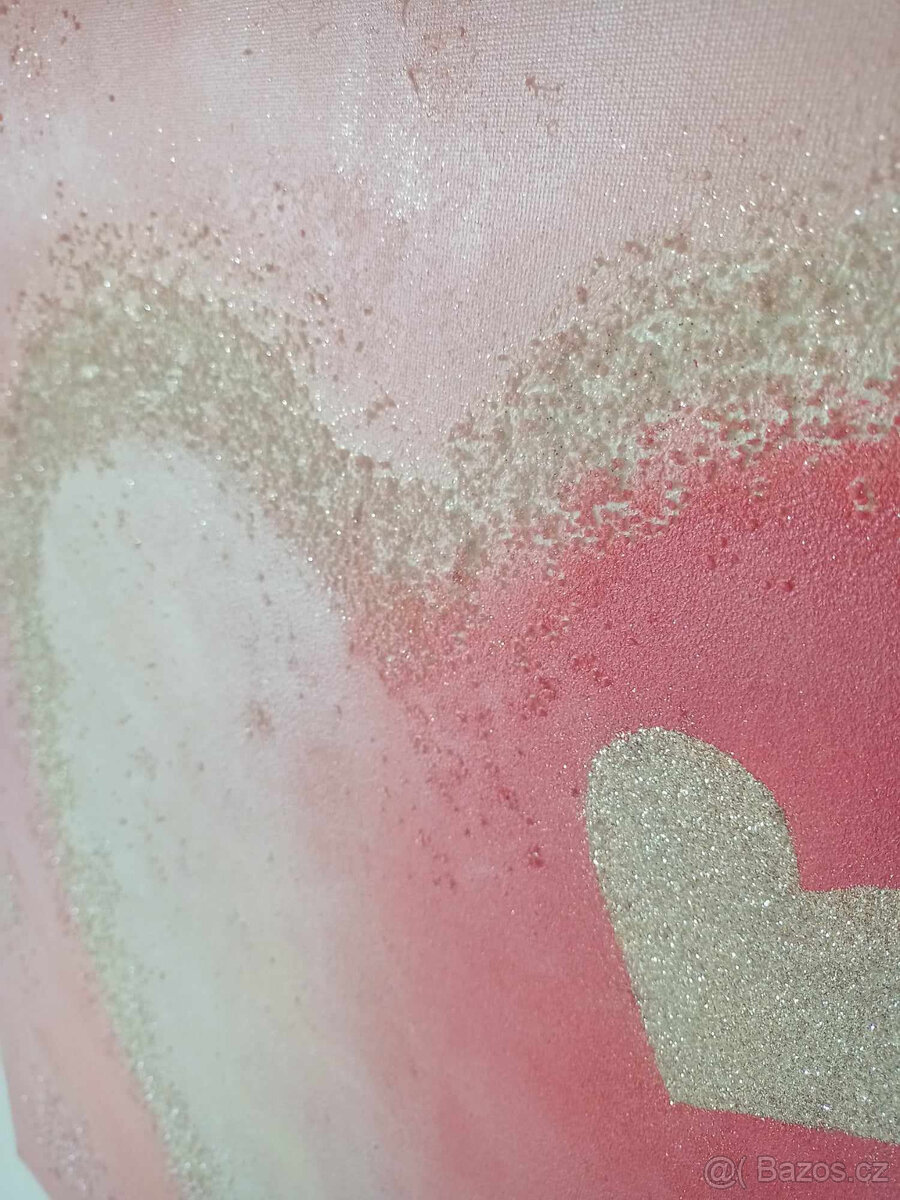 Ručně malovaný obraz Srdce, akrylové barvy - 3