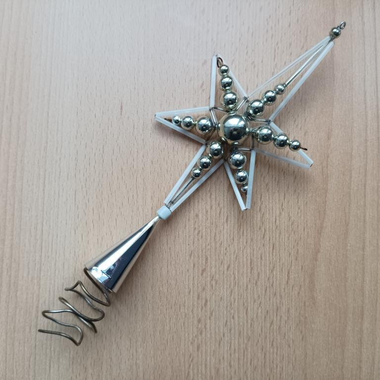 Retro vintage vánoční špice + ozdoba - Železnobrodské sklo - 3