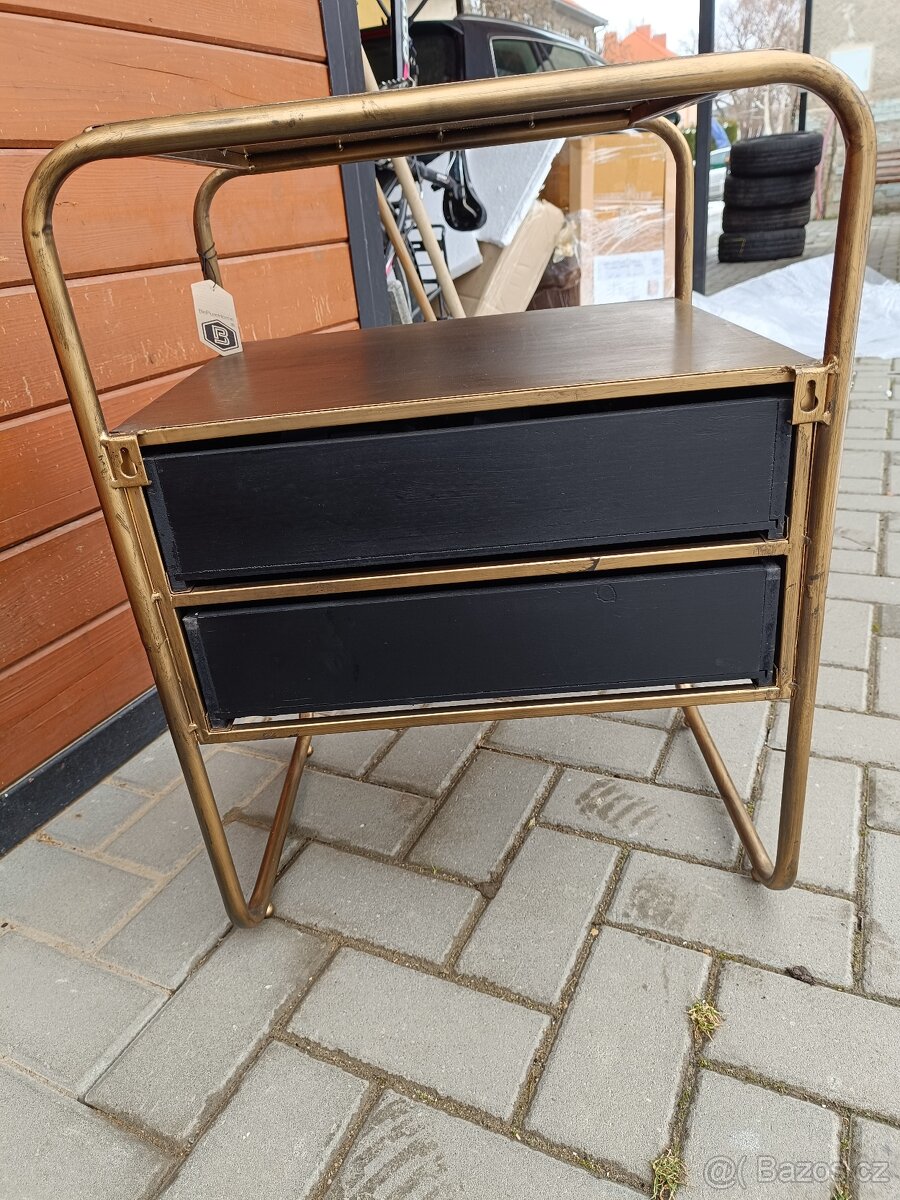 Kovový odkládací noční stolek - 3