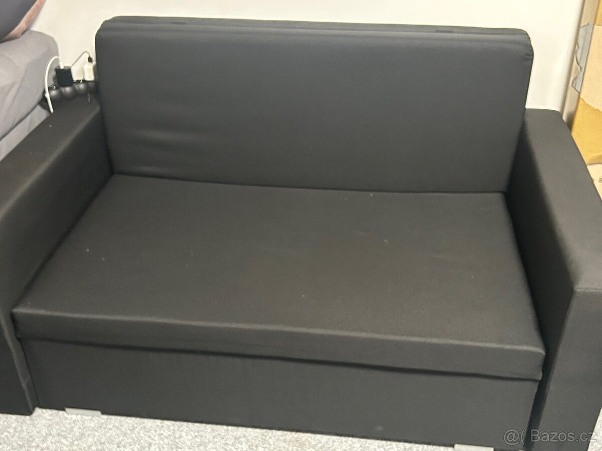 Gauč rozkládací černý - 3