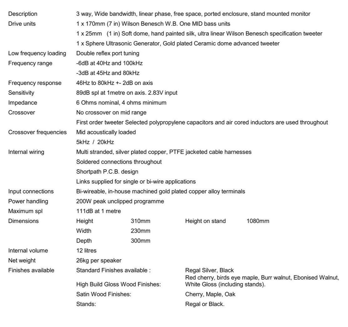 WILSON BENESCH TRINITY + TORUS - 10Hz - 80KHz ULTRAHIGHEND - 3