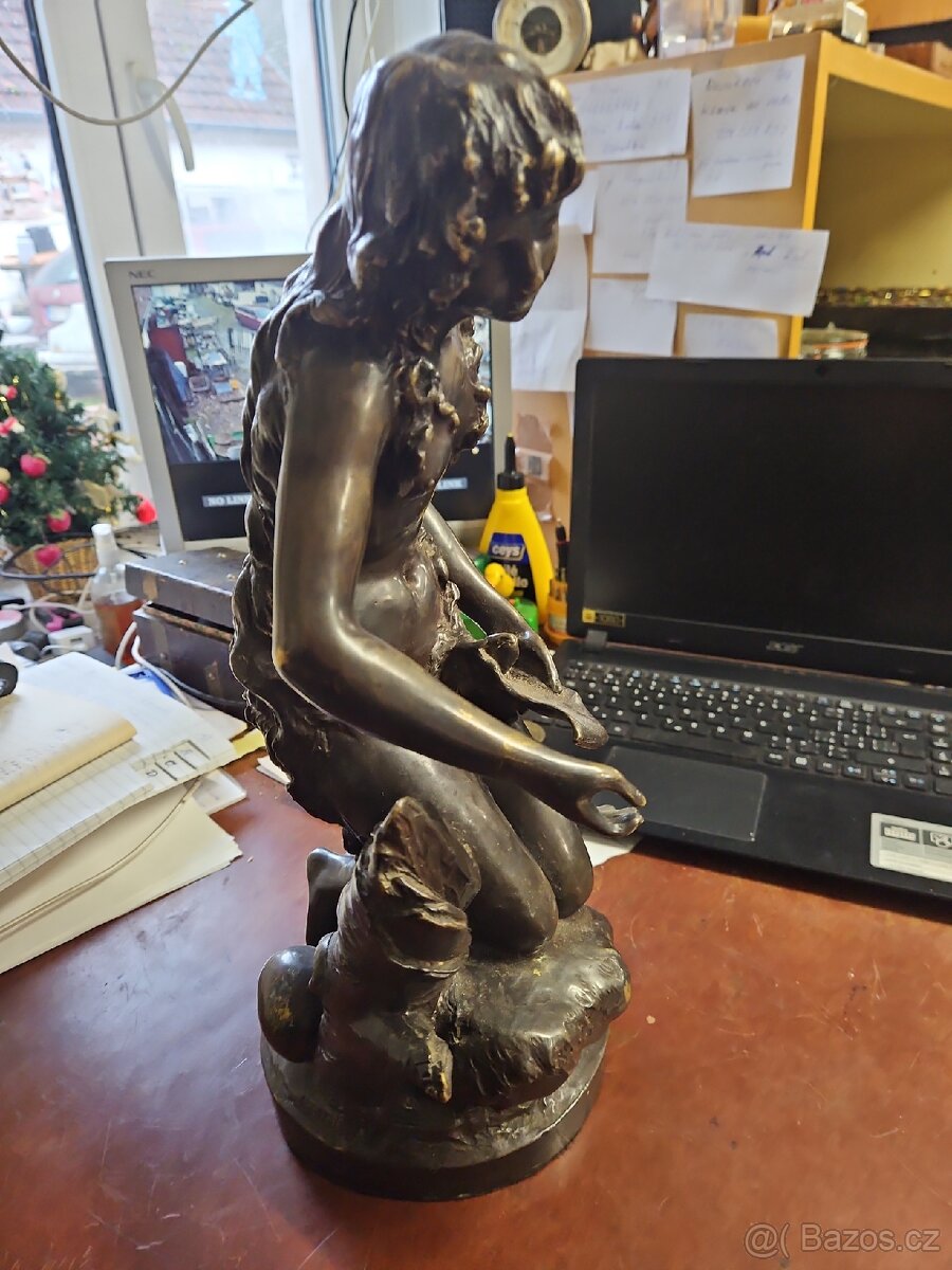 Velká masivní bronzová socha – signováno CLODION - 3