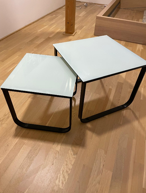 Set dvou skleněných stolků - 3