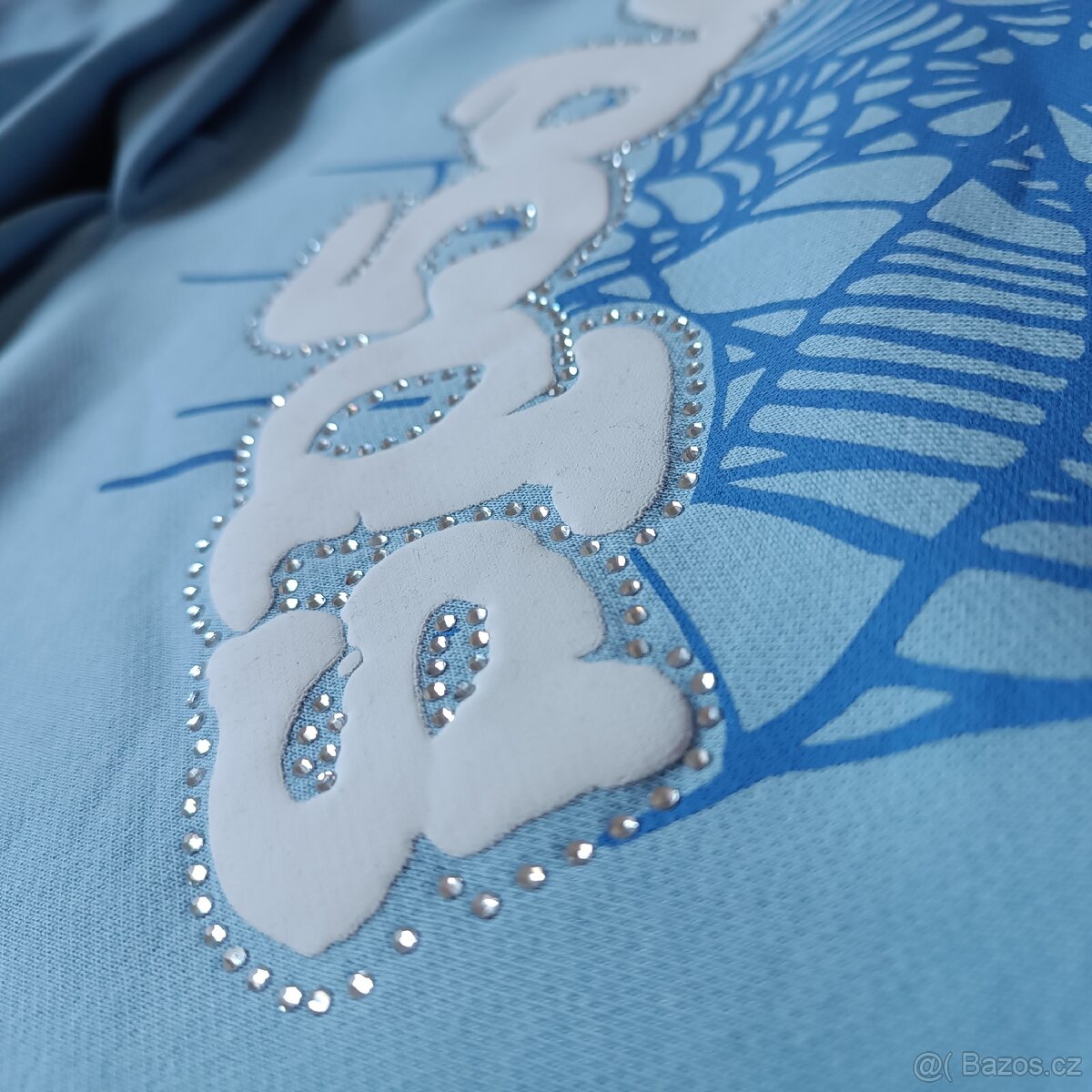 Doodle Spider Web Blue Hoodie – M - 3