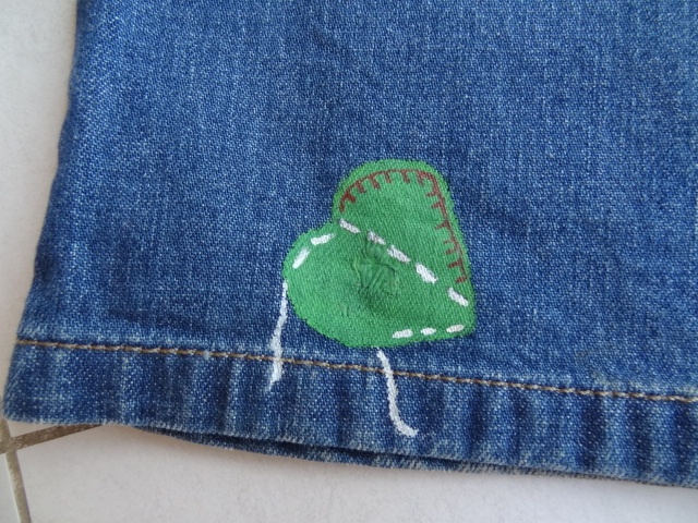 DŽÍNY S NAMALOVANOU HOLČIČKOU vel. 110 - 3