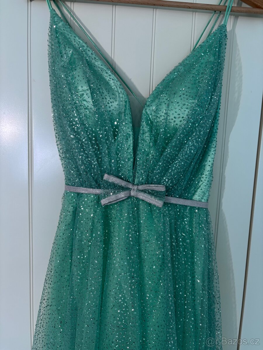 Tyrkysové šaty na maturitní ples / závěrečnou taneční lekci - 3