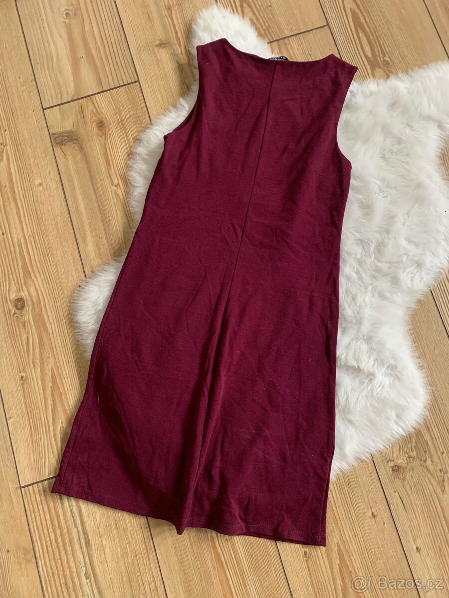 Dámské vínové šaty Miss Selfridge vel. S - 3