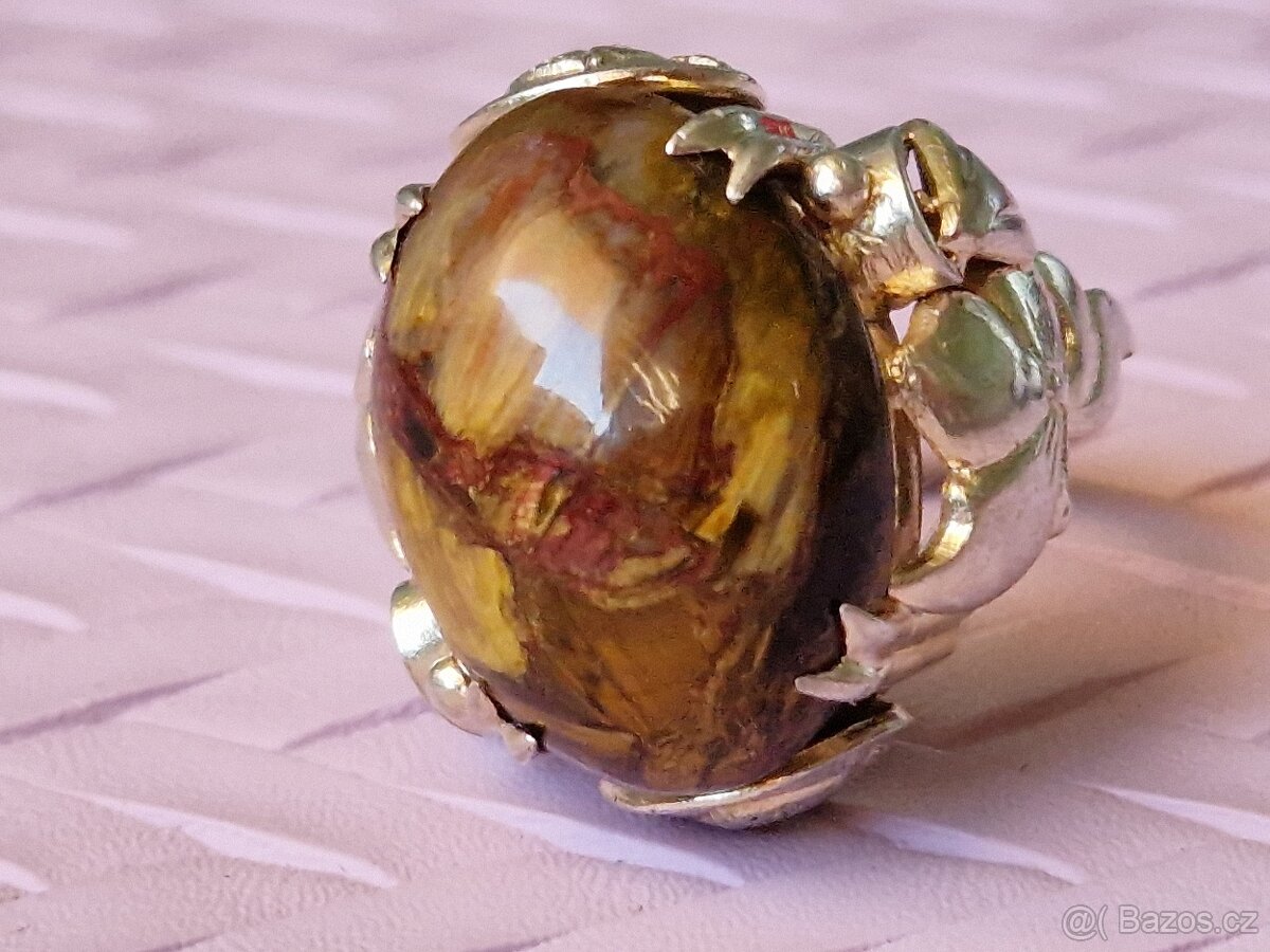 ⭐ KRÁSNÝ MASIVNÍ STŘÍBRNÝ PRSTEN 925/1000 ⭐ - 3