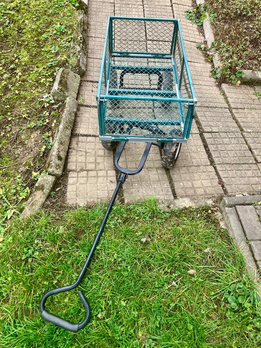 Ruční zahradní nákladní vozík s odnímatelnou plachtou - 3