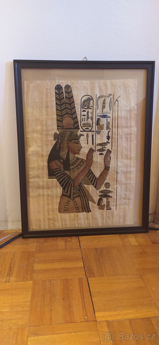 Obrazy malované na papyrus zarámované - 3