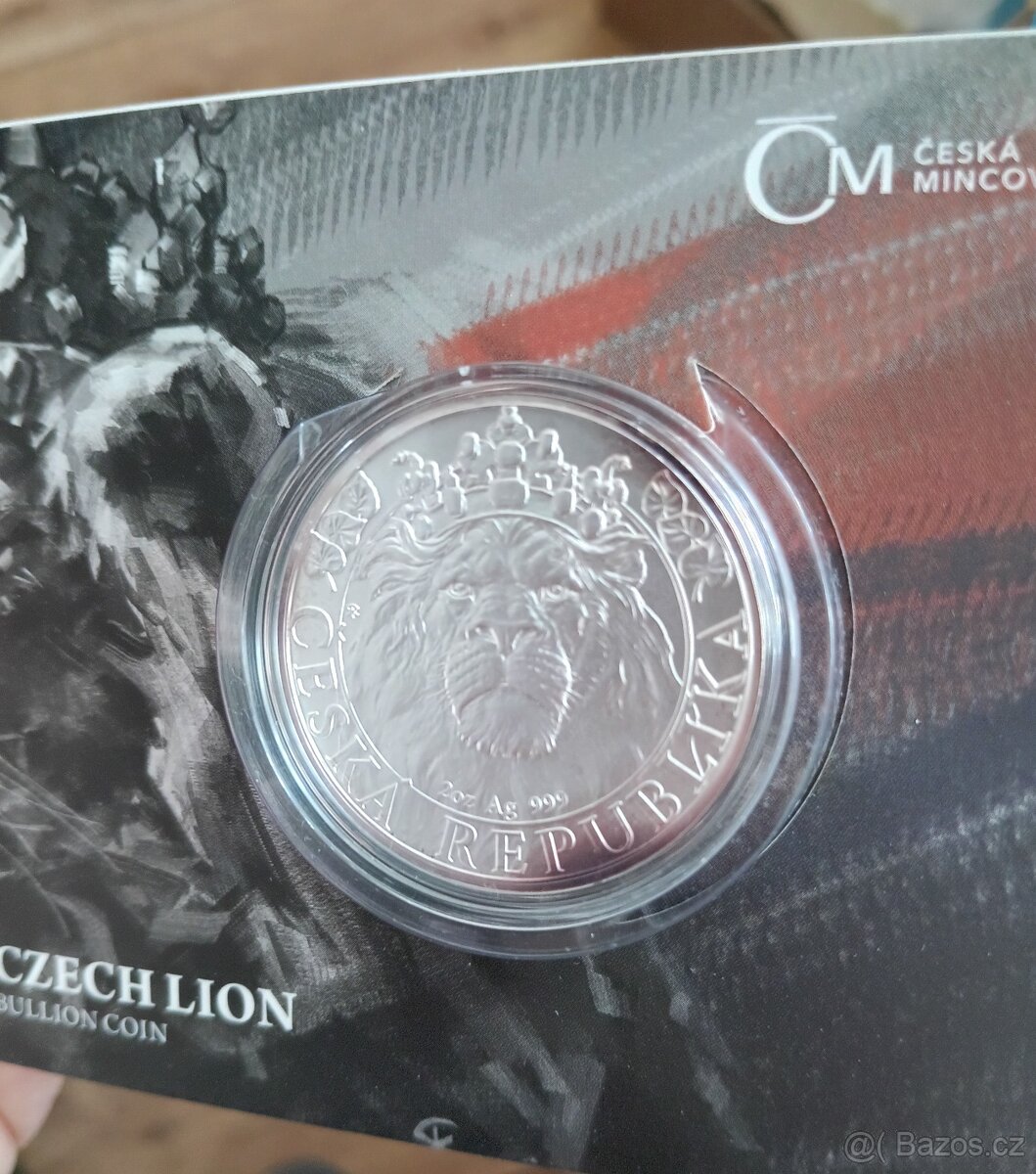 Stříbrná mince Český lev 2022 2 oz - 3