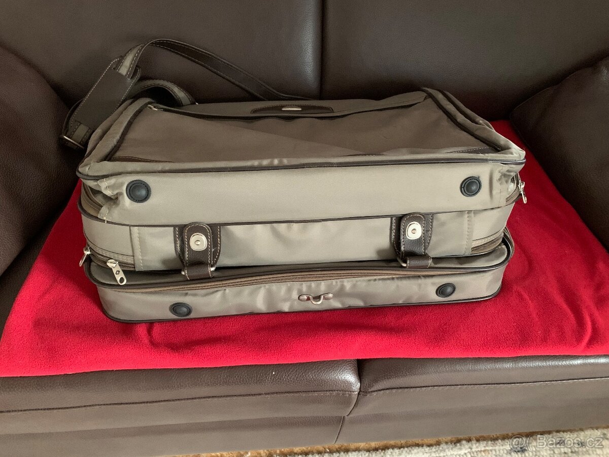 Cestovní taška, značky Samsonite, Barva tmavě hnědá a khaki - 3