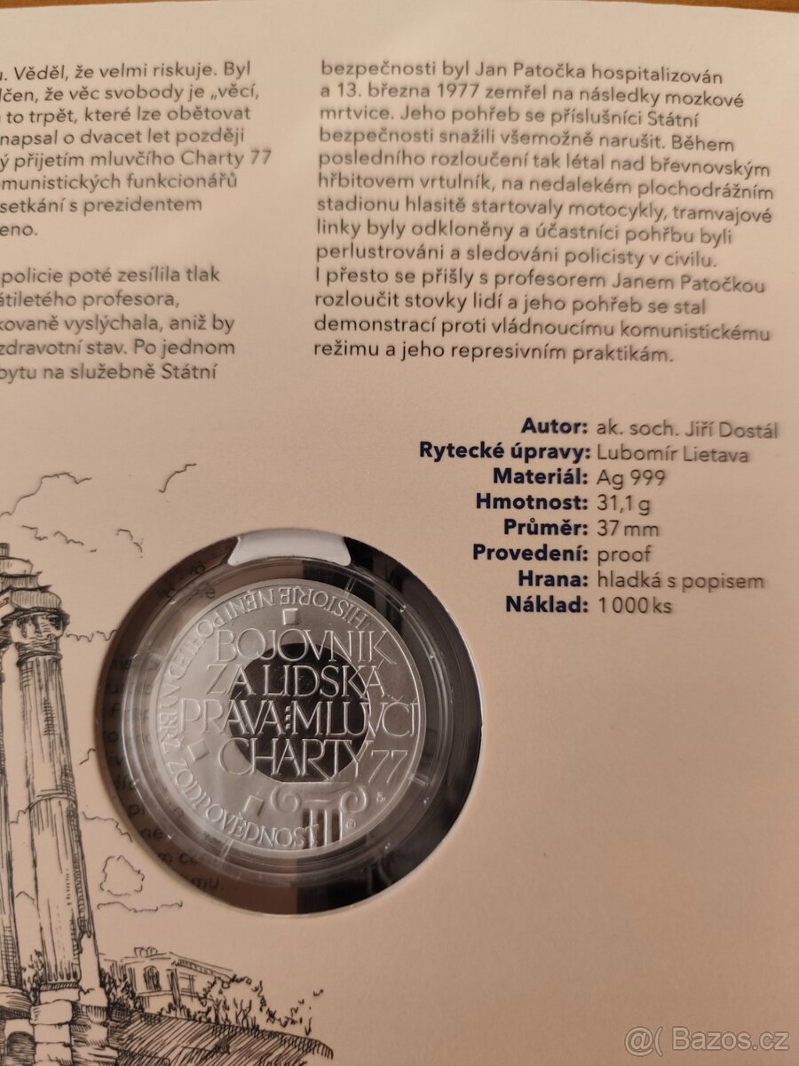 Stříbrná medaile Jan Patočka - 3