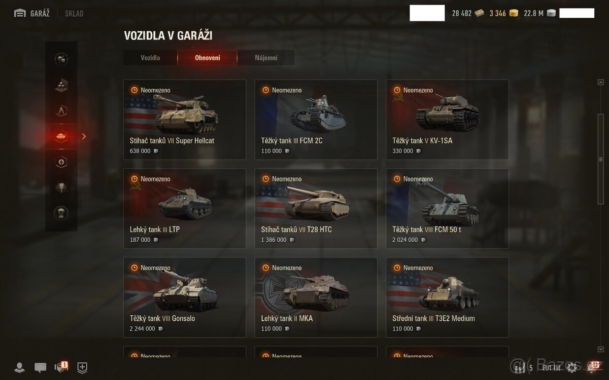 World of Tanks účet - 3