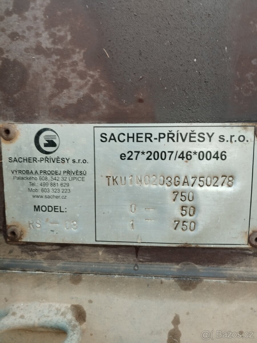 Přívěsný vozík Sacher Profi RS - 03 - 3