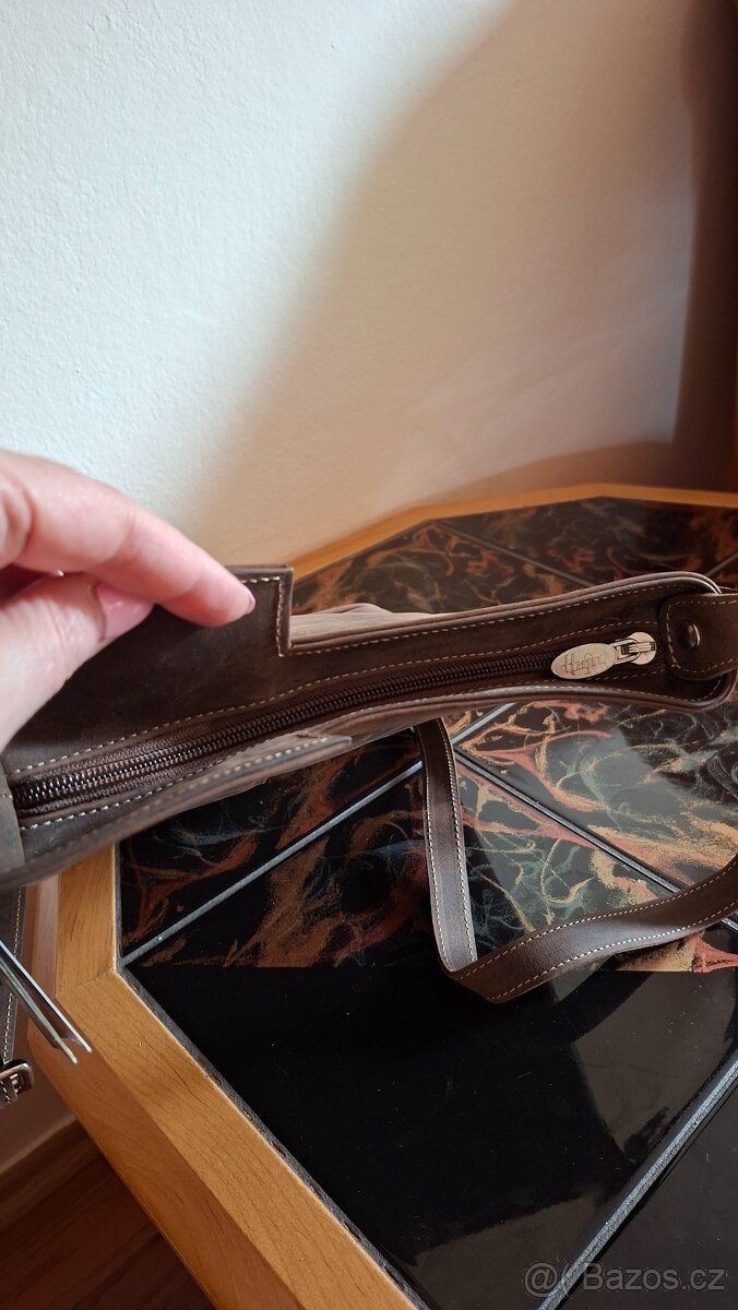 Kabelka kožená hnědá zn. P.Hajn - 3