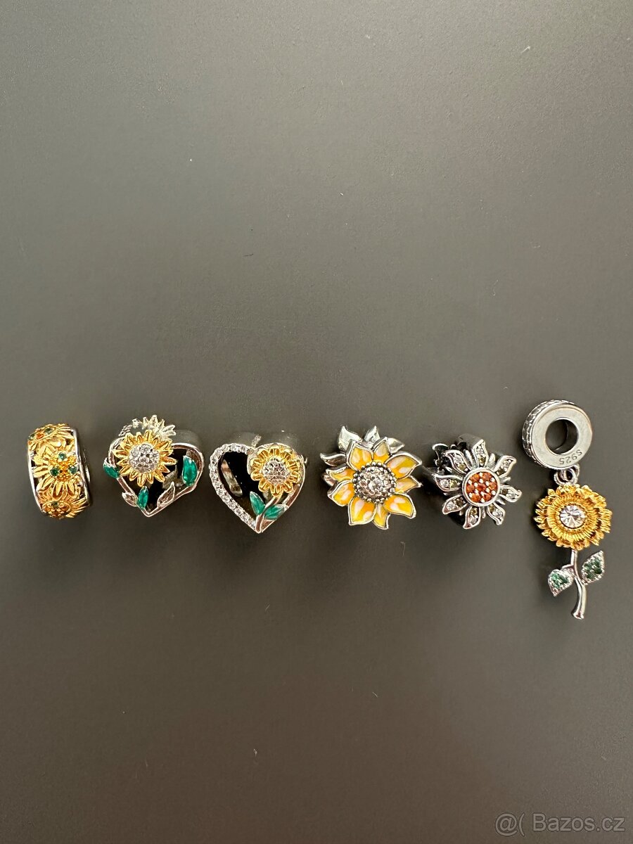 Slunečnice přívěsek na Pandora náramek - 3
