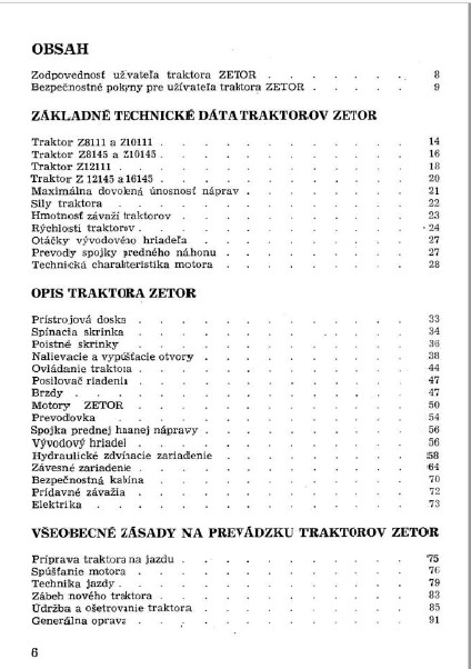NÁVOD K OBSLUZE a OPRAVÁRENSKÁ PŘÍRUČKA Zetor 8111-16145 - 3