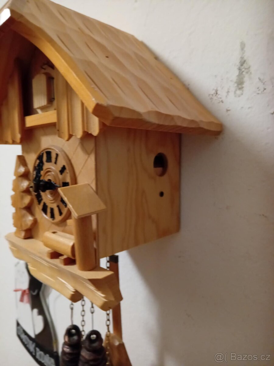 Kukačkové hodiny půlové-August Schwer, ruční výroba - 3