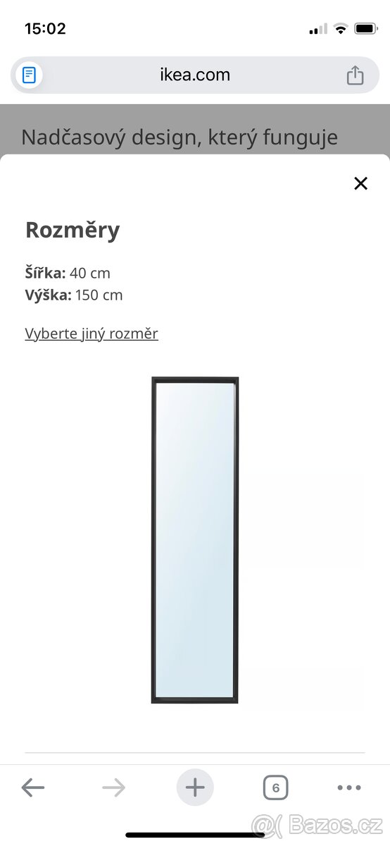 Nissedal zrcadlo Ikea cerna - 3