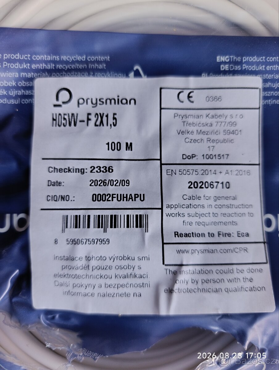 Kabel CYSY 2x1.5 - 3