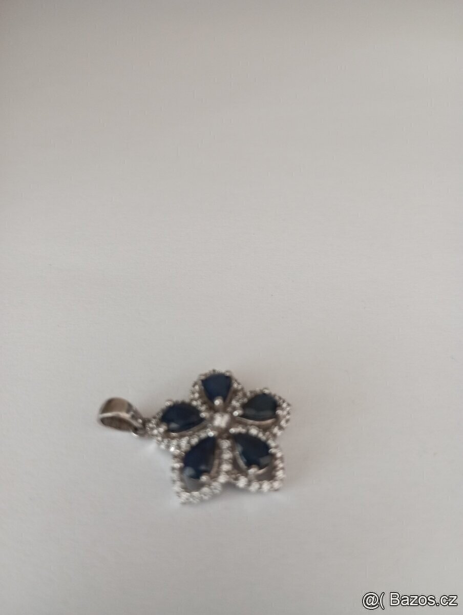 přívěšek se safíry ve stříbře (Ag) (nový) - 3
