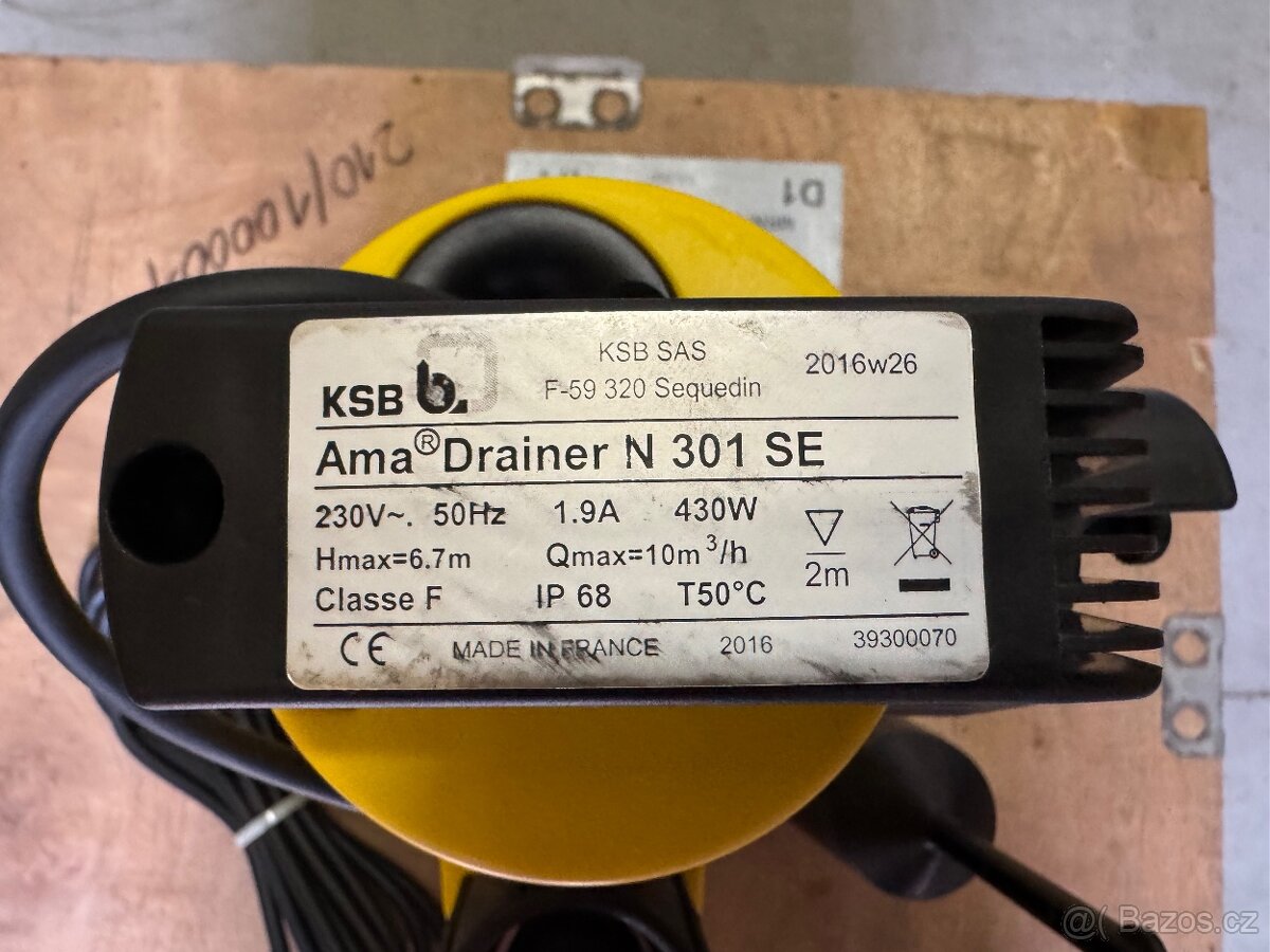 KALOVÉ ČERPADLO KSB - 230V - 50 Hz - 3