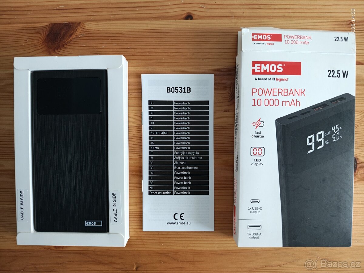 powerbanka Emos 10 000 mAh, rychlonabíjecí 22,5 W - 3