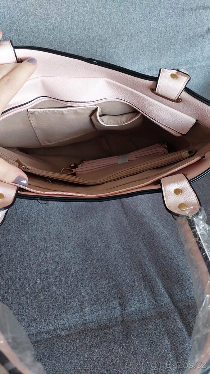 Větší světle růžová kabelka - SLEVA - 3